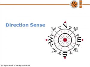 Direction Sense Direction sense is one of the