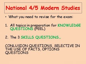 National 45 Modern Studies What you need to