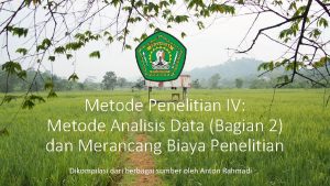 Metode Penelitian IV Metode Analisis Data Bagian 2
