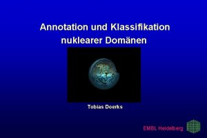 Annotation und Klassifikation nuklearer Domnen Tobias Doerks EMBL