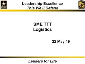 Leadership Excellence This Well Defend SME TTT Logistics