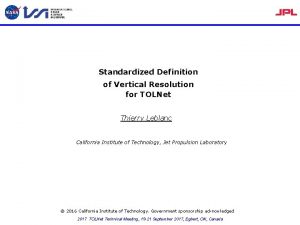 Standardized Definition of Vertical Resolution for TOLNet Thierry