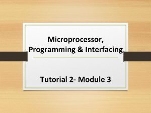 Microprocessor programming tutorial