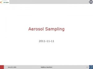 Aerosol Sampling 2011 11 11 June 19 2021
