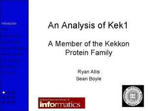 Introduction Kek 1 An Analysis of Kek 1