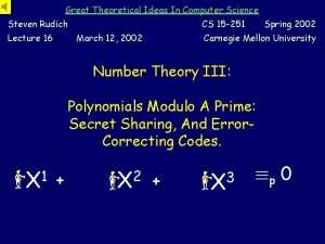 Great Theoretical Ideas In Computer Science Steven Rudich