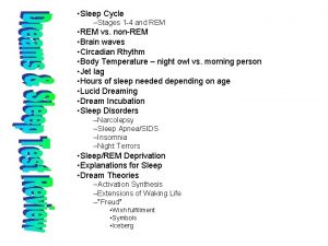 Sleep Cycle Stages 1 4 and REM REM