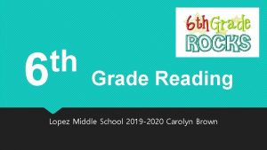 th 6 Grade Reading Lopez Middle School 2019