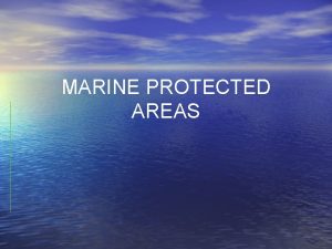 MARINE PROTECTED AREAS What Are MPAs Marine Protected