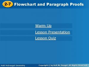 2 7 Flowchartand and Paragraph Proofs Warm Up