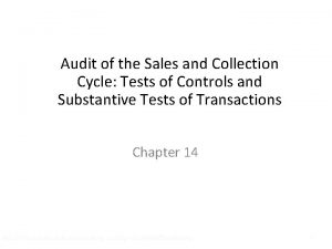 Audit of the Sales and Collection Cycle Tests