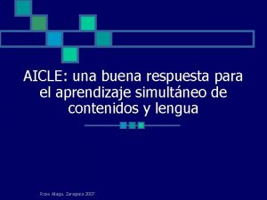 AICLE una buena respuesta para el aprendizaje simultneo