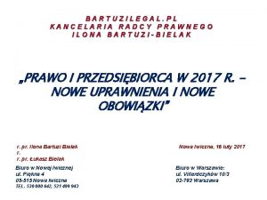 BARTUZILEGAL PL KANCELARIA RADCY PRAWNEGO ILONA BARTUZIBIELAK PRAWO