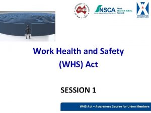 Work Health and Safety WHS Act SESSION 1