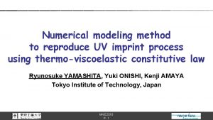 Numerical modeling method to reproduce UV imprint process