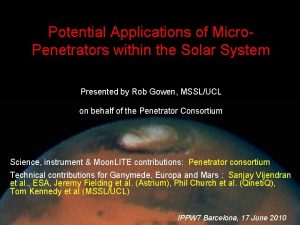 Potential Applications of Micro Penetrators within the Solar