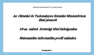 Felkszt matematikbl a XII osztly szmra Az Oktatsi