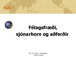 Kafli 1 Flagsfri sjnarhorn og aferir FEL 203