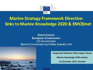 Marine Strategy Framework Directive links to Marine Knowledge