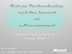 eGovernment Conference Muscat Oman Ali Faramawy Vice President