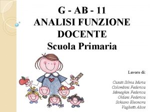 G AB 11 ANALISI FUNZIONE DOCENTE Scuola Primaria