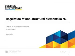 Regulation of nonstructural elements in NZ SPONSE 3