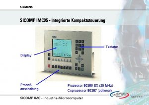 SICOMP IMC 05 Integrierte Kompaktsteuerung Tastatur Display Prozeanschaltung