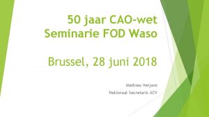 50 jaar CAOwet Seminarie FOD Waso Brussel 28