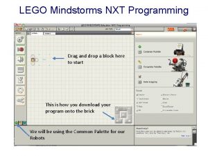 LEGO Mindstorms NXT Programming Drag and drop a