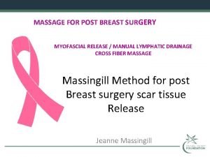 MASSAGE FOR POST BREAST SURGERY MYOFASCIAL RELEASE MANUAL