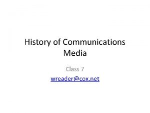 History of Communications Media Class 7 wreadercox net