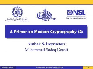 Data and Network Security Lab Sharif University of