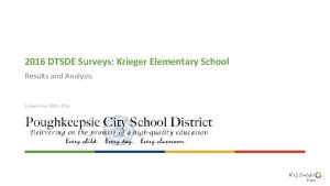 2016 DTSDE Surveys Krieger Elementary School Results and