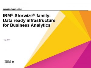 IBM Storwize family Data ready infrastructure for Business