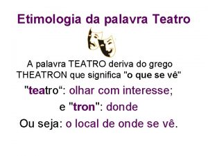 Etimologia teatro