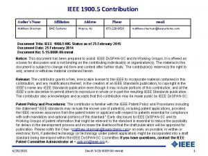 IEEE 1900 5 Contribution Authors Name Matthew Sherman