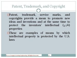 Patent Trademark and Copyright Patent trademark service marks
