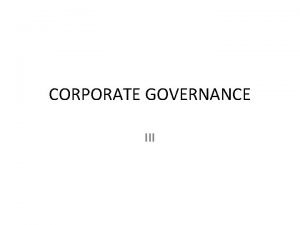 Scope of corporate governance