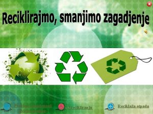 Problem zagaenosti ivotne sredine O recikliranju Reciklaa otpada