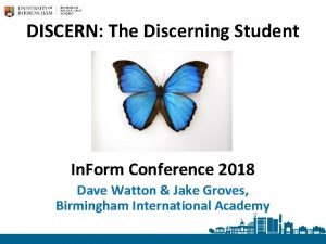 DISCERN The Discerning Student In Form Conference 2018