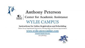 WYLIE CAMPUS Instructions for Online Registration and Scheduling