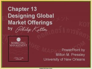 Chapter 13 Designing Global Market Offerings by Power