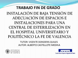 TRABAJO FIN DE GRADO INSTALACIN DE BAJA TENSIN