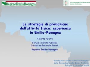 Le strategie di promozione dellattivit fisica esperienza in