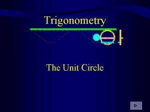 Trigonometry The Unit Circle The Unit Circle Imagine