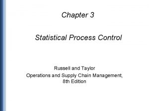 Chapter 3 Statistical Process Control Russell and Taylor