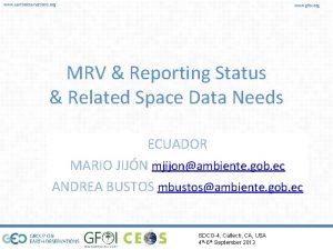 www earthobservations org www gfoi org MRV Reporting