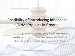Possibility of introducing Innocence DNA Projects in Croatia