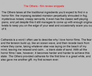 The Others film review snippets The Others takes