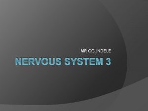 MR OGUNDELE NERVOUS SYSTEM 3 CRANIAL NERVE CRANIAL